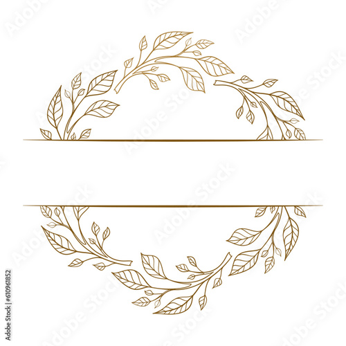 Floral wreath vector split monogram.