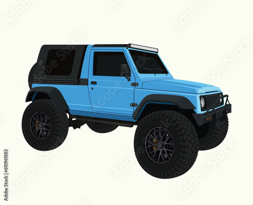 Offroad Car 4x4 Automotive Vehicle Vector Illustration