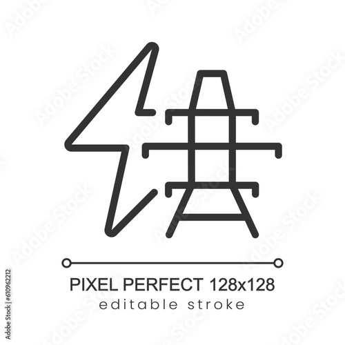 Paper recycling pixel perfect linear icon. Waste materials reusing. Sustainable industry. Thin line illustration. Contour symbol. Vector outline drawing. Editable stroke. Poppins font used