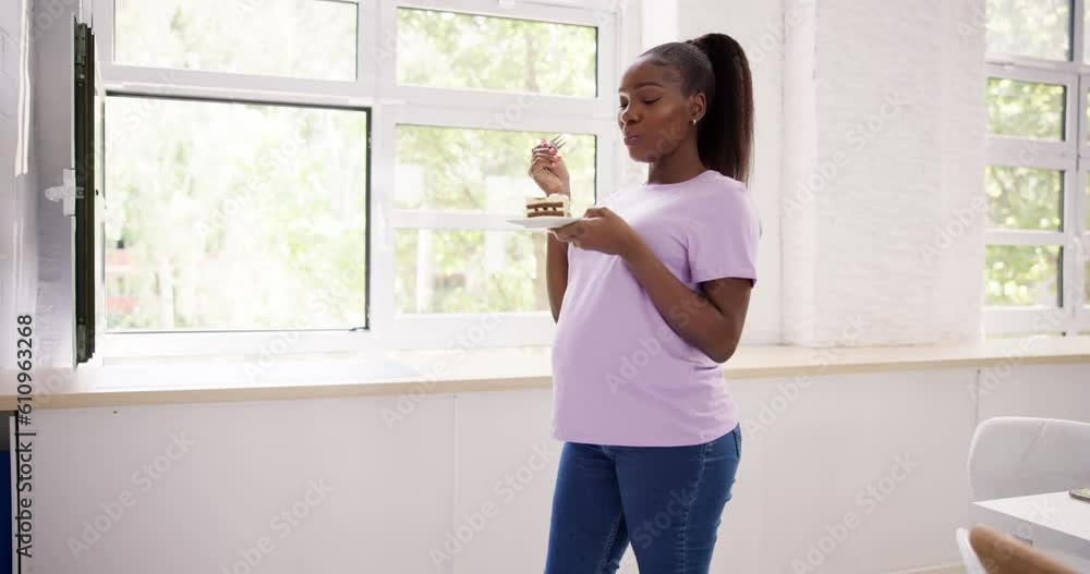 Hungry Pregnant Woman Eating Hungry Pregnant Woman Eating