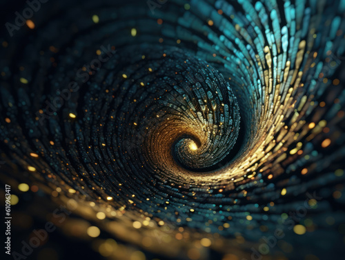 Wallpaper Mural Colorful Swirling radial vortex background golden particles and sparkles created with Generative AI technology Torontodigital.ca