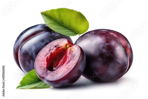 plums on white
