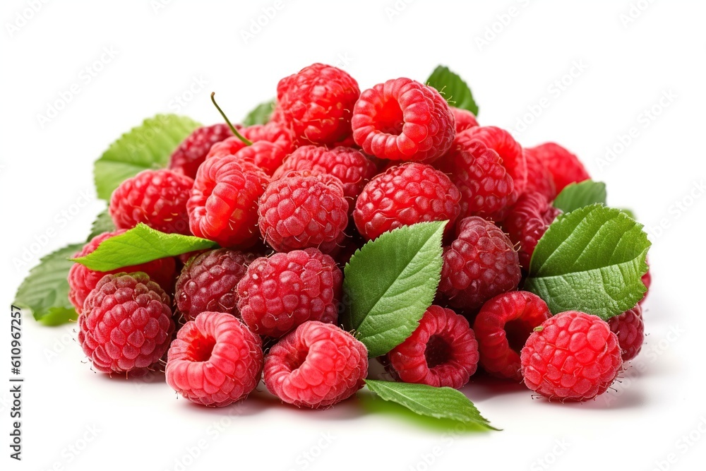 raspberries on white background raspberries on white background
