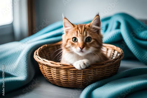 kitten in a basket © qaiser
