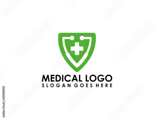 Medical Hospital health-care logo design template.