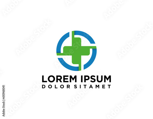 Free Download Pharmacy Logo Medicine green cross abstract design vector template. Eco bio natural Medical clinic infinity loop Logotype concept icon. - GFXLoad
