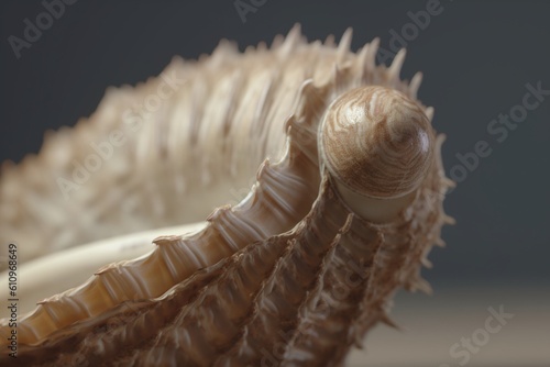 A close-up of a natural object, such as a seashell or feather, with delicate and intricate detail, Generative AI