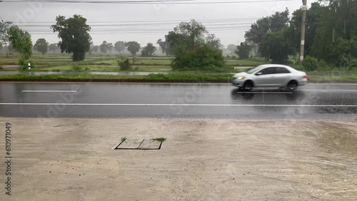 Country road in the evening