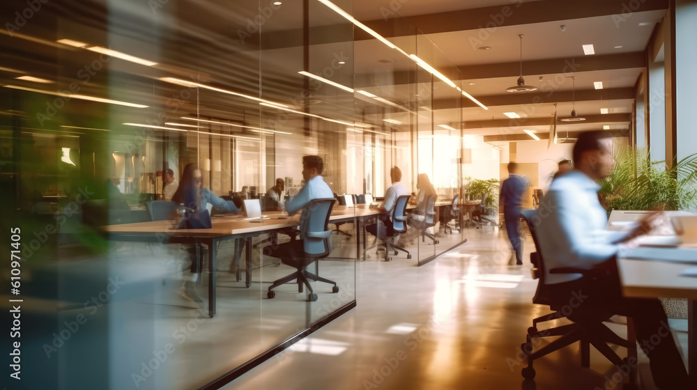 Coworking space background. Generative AI Coworking space background. Generative AI