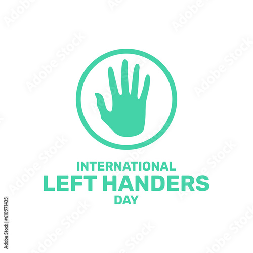 International Left Hander Day with hand logo in flat design © hyperbleh