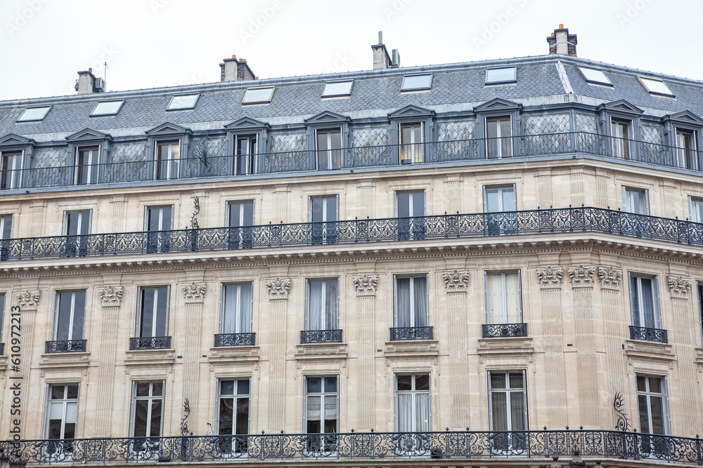 French typical residential building in Paris
