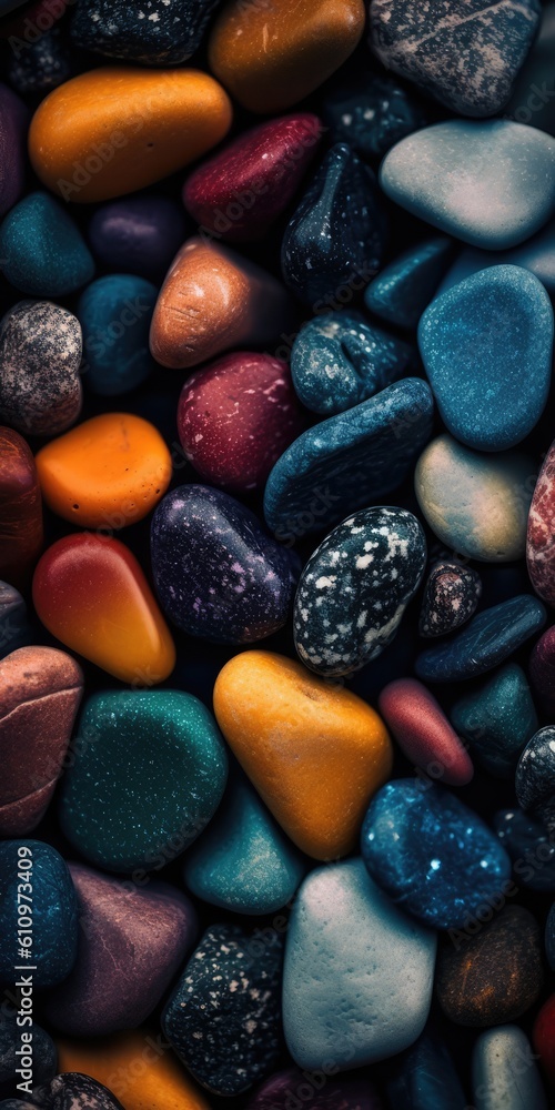 Colourful pebbles close up Colourful pebbles close up