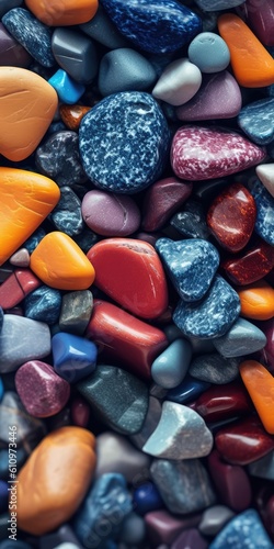 Colourful pebbles close up