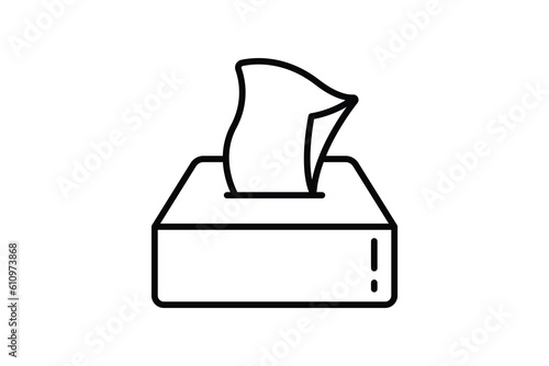 Tissue box icon. icon related to hygiene. Line icon style design. Simple vector design editable