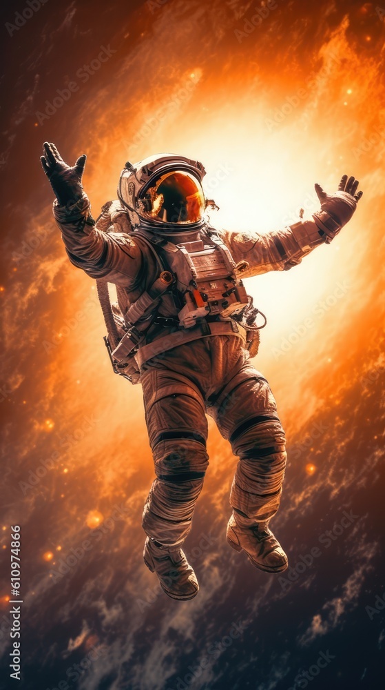 Fototapeta premium Astronaut exploring the universe