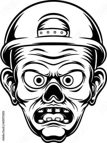 halloween character zombie head