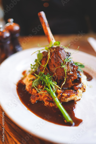 Slow Cooked Lamb Shanks in Red Wine Sauce
