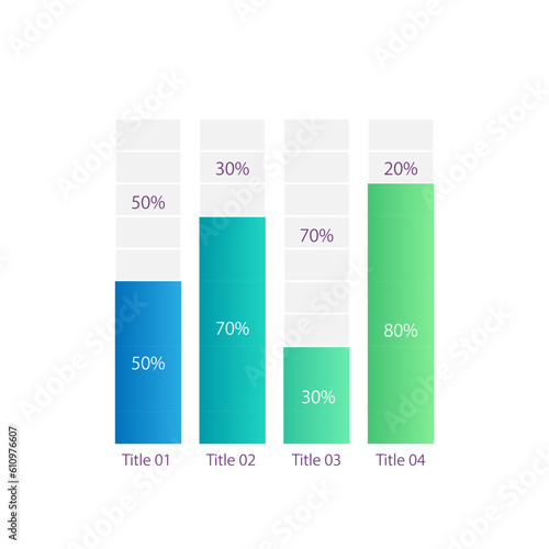 Stacked column infographic chart design template. Percentage division. Compare values. Infochart with vertical bar graphs. Visual data presentation. Myriad Pro-Bold, Regular fonts used