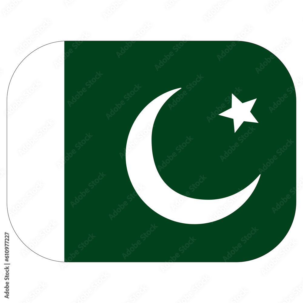 Flag of Pakistan in shape. Pakistan flag in shape