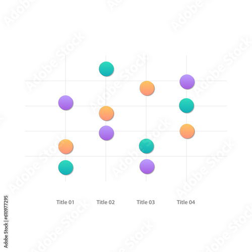 Scatter plot infographic chart design template. Trend identification. Society change. Infochart with vertical bar graphs. Visual data presentation. Myriad Pro-Bold, Regular fonts used