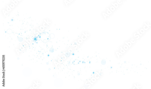 Blue glitter wave abstract illustration. Blue stars dust trail sparkling particles isolated on transparent background. Magic concept. PNG. 