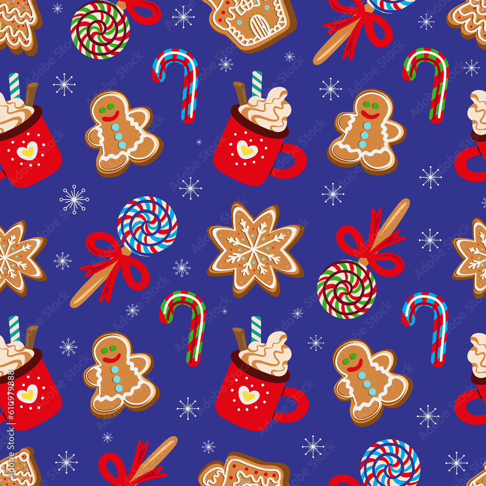 Pattern of traditional Christmas desserts. vector illustration Pattern of traditional Christmas desserts. vector illustration