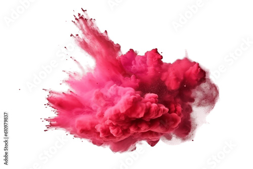 Abstract Powder Splatter Background Red Tones. Generative Ai