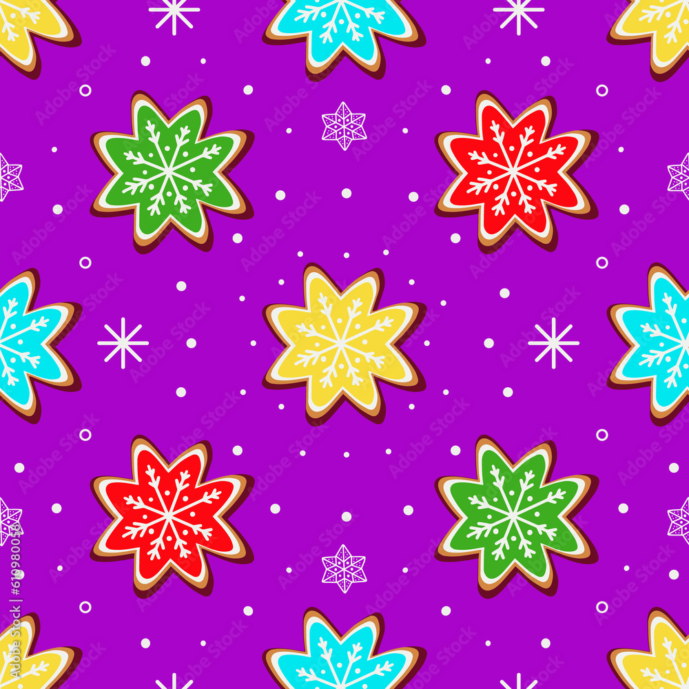 pattern with ginger cookies snowflakes pattern with ginger cookies snowflakes