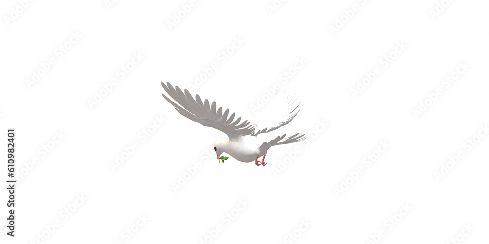Obraz premium Peace Dove isolated on a Transparent Background