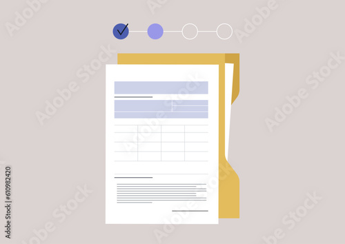 Document completion stages, work in progress