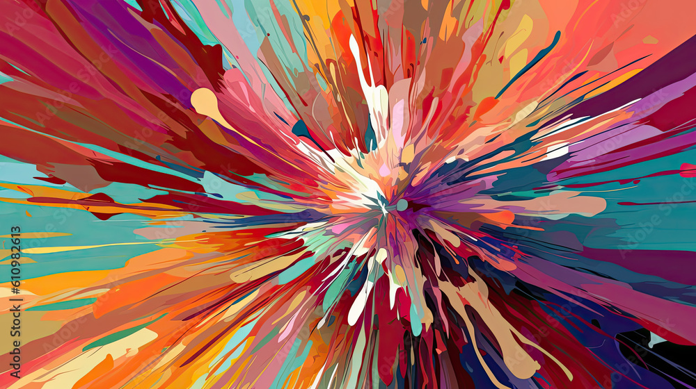 A Spectacular Explosion of Colors and Shapes Abstract Art Illustration A Spectacular Explosion of Colors and Shapes Abstract Art Illustration