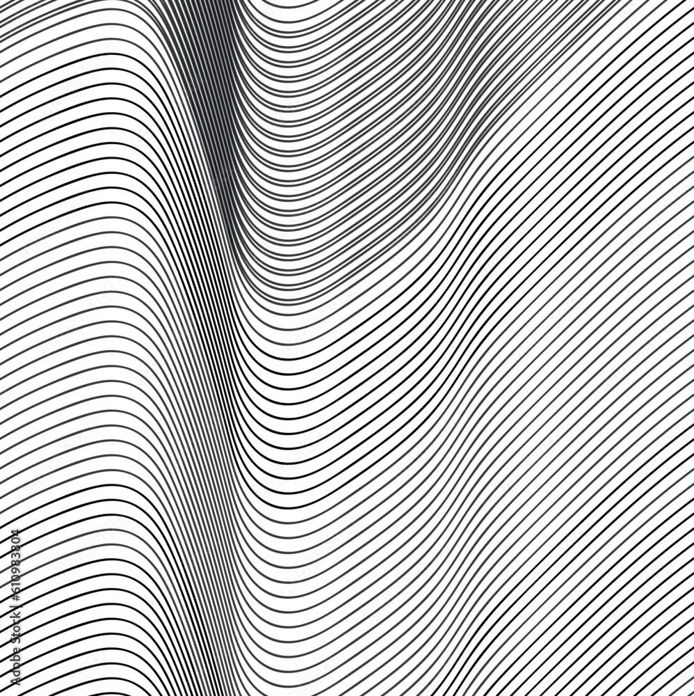 Striped abstraction with a large depression, similar to the bottom of a reservoir.