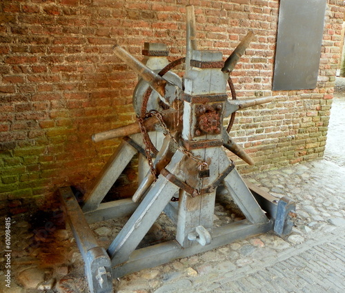 Netherlands, Muiden Castle, medieval construction of open castle gate