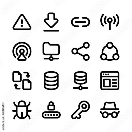 Network, Internet Related Icon, Bold Vector Icon Set