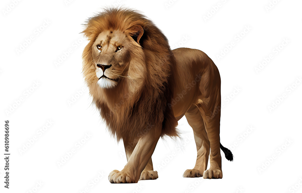 Obraz premium a Lion walking on isolated