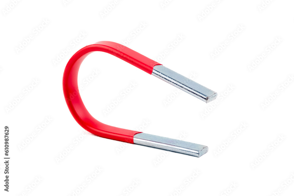 A horseshoe magnet isolated on white background A horseshoe magnet isolated on white background