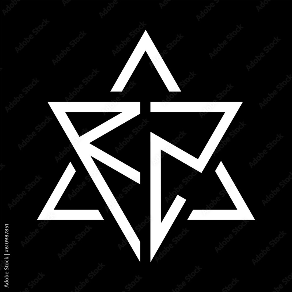 initials RZ letter inside a triangle premium logo vector initials RZ letter inside a triangle premium logo vector