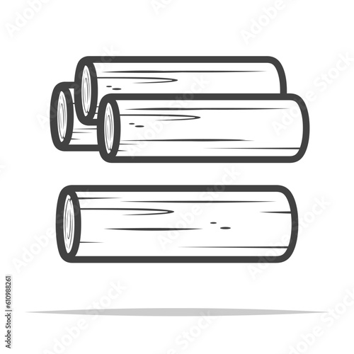 Wooden logs outline icon transparent vector isolated