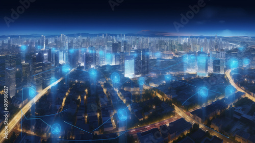 Virtual internet of thing in big city Generative AI