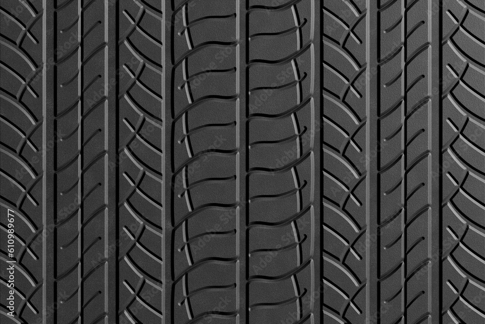 Fototapeta premium Black car tire textured pattern. Illustration as design element for web page backgrounds and slide show presentation templates