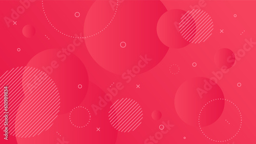 Modern Abstract Background with Motion Round Retro Memphis and Red Pink Gradient Color
