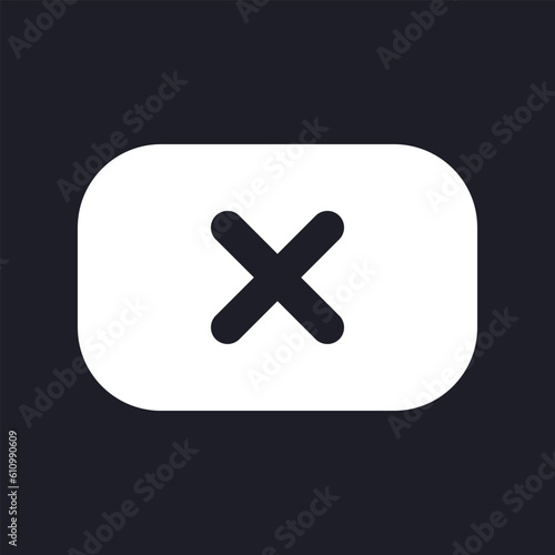 Remove background white pixel perfect solid ui icon. Unwanted subject in footage. Silhouette symbol for dark mode. Glyph pictogram on black space for web, mobile. Vector isolated image