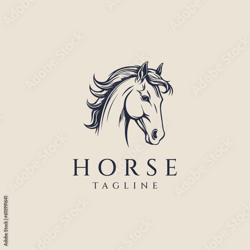 Horse head logo design vector illustration