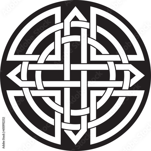 Vector black monochrome Celtic knot. Ornament of ancient European peoples. The sign and symbol of the Irish, Scots, Britons, Franks..
