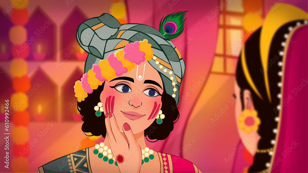 Lord Krishna Vector Art and Illustration, Lord Krishna playing Holi, Lord Krishna wallpaper Lord Krishna Vector Art and Illustration, Lord Krishna playing Holi, Lord Krishna wallpaper