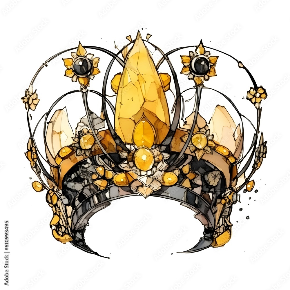 Prompt Beautiful watercolor and ink illustration of a fantasy magical ...