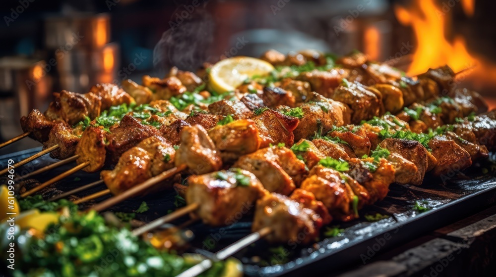 shish kebab on the grill shish kebab on the grill