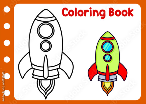 coloring book for rocket. kids game fun