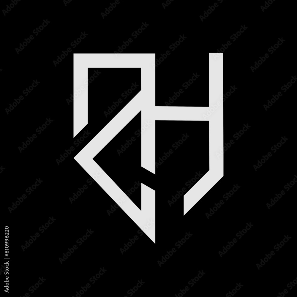 initials ZH letter inside a triangle premium logo vector initials ZH letter inside a triangle premium logo vector