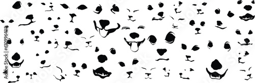 Cats and dogs drawing portraits silhouette vector art for background pattern